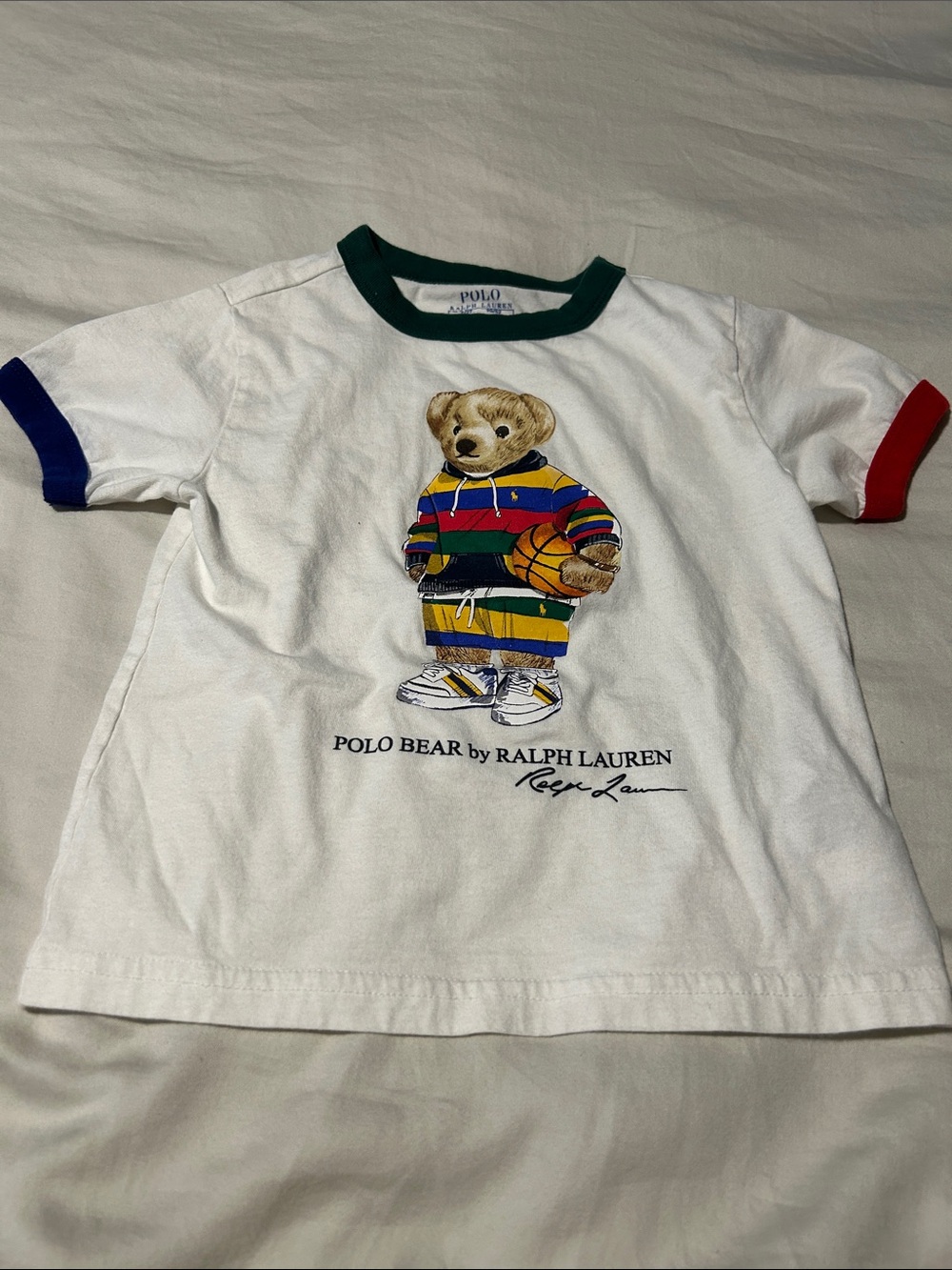 Ralph Lauren Polo Bear White Kids Graphic Tee